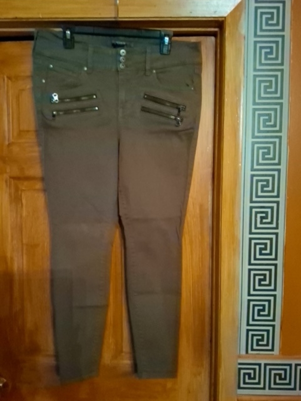 torrid Olive Brown Skinny Zip-Pocket Pants